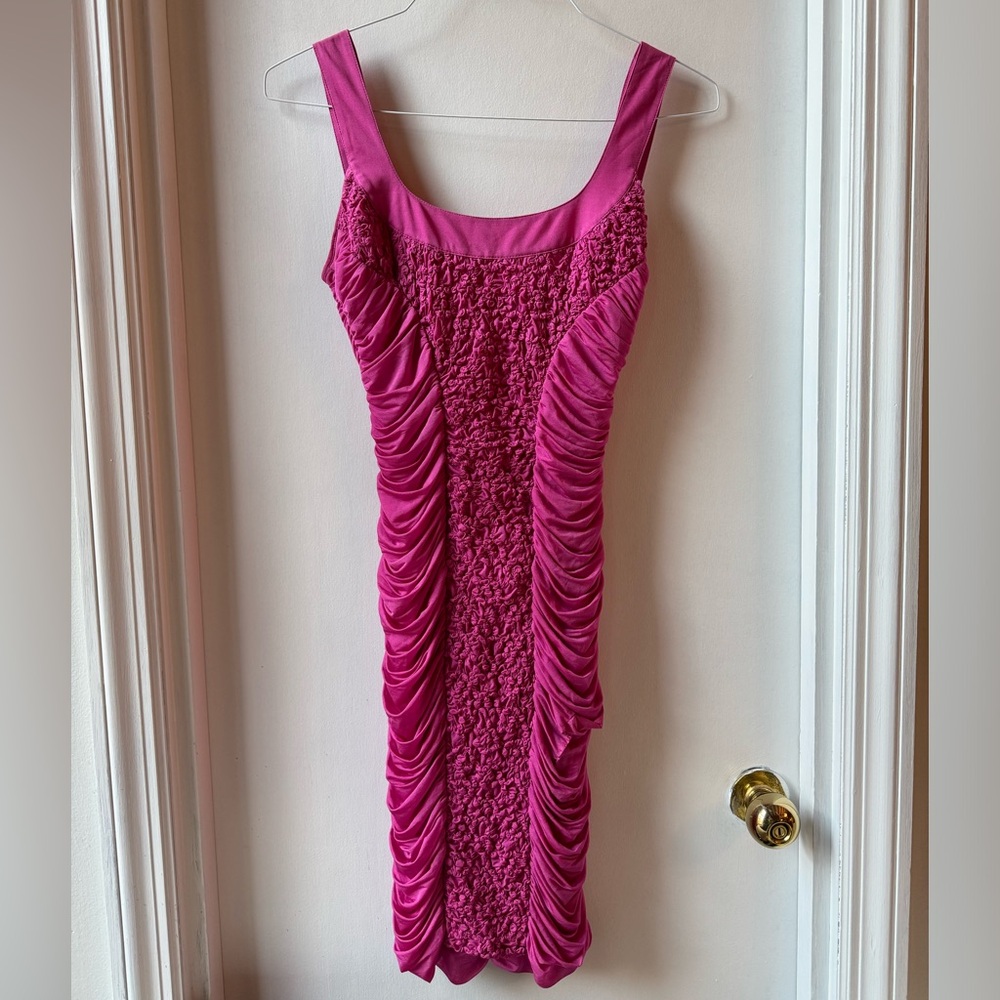 Blumarine Ruched Pink Dress